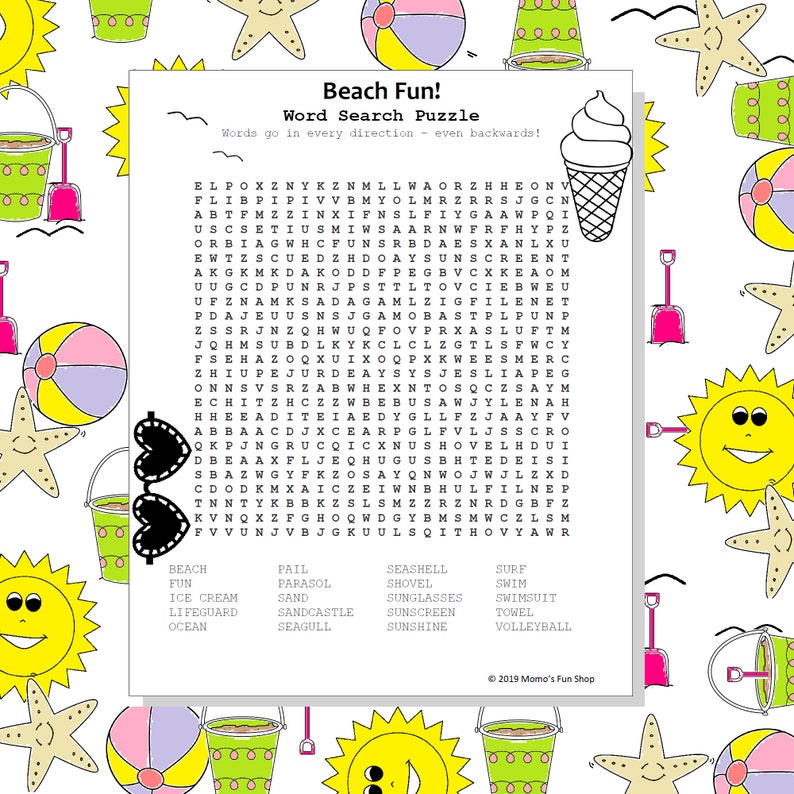 Beach Word Search Printable Printable Word Searches