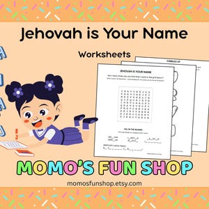 Jehovah is Your Name Worksheet - JW Printables for Kids, Family Worship, JW Activity Sheet, Instant Download PDF