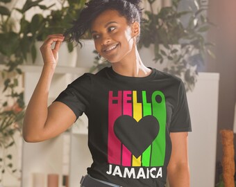 Hello Jamaica Colors Short-Sleeve Unisex T-Shirt