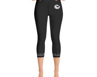Yoga Capri Leggings, Yoga Pants, workout, tights, KERIKA Apparel Jamaica Black