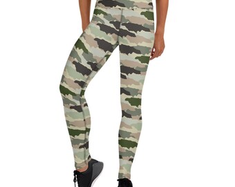 Yoga Leggings, Yoga Pants, workout, tights, KERIKA Apparel Jamaica Camouflage
