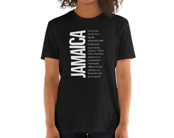 Short-Sleeve Unisex T-Shirt, Jamaica Cities white