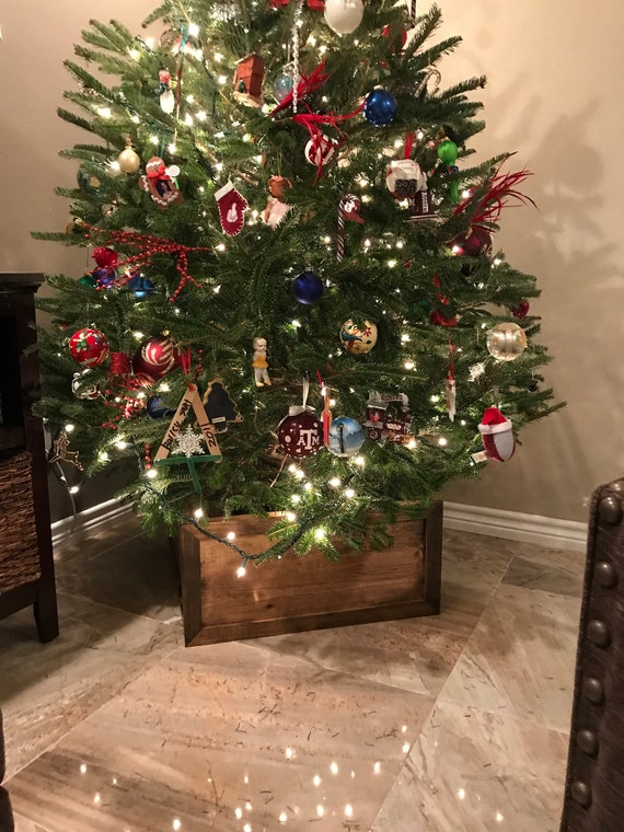 Rustic Wooden Box for Christmas Tree Etsy