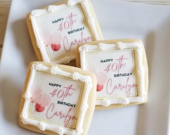 Birthday Cookies | Milestone Birthday Cookies | Personalized Cookies | Custom Birthday Cookies | Birthday Party Favors | Birthday Gift