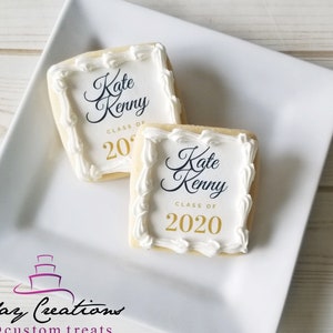 Graduation Cookies | Class of 2025 Cookies | Custom Grad Cookies | Graduation Party Favors | Personalized Name Cookies | School Grad Favors