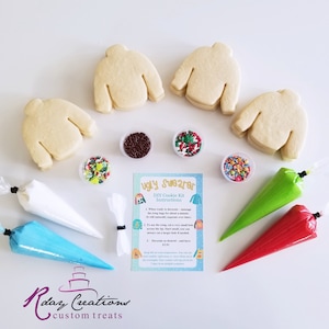 Ugly Sweater Cookie Decorating Kit | Christmas Cookies | DIY Cookie Kit | Ugly Sweater | 4 Icing Bags | 4 Sprinkles | Party Treats