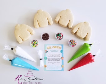 Ugly Sweater Cookie Decorating Kit | Christmas Cookies | DIY Cookie Kit | Ugly Sweater | 4 Icing Bags | 4 Sprinkles | Party Treats
