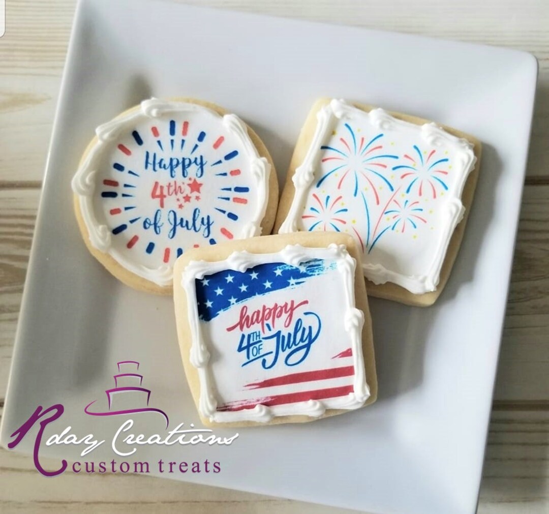 Custom 4th of July Cookies Independence Day Fourth Decor