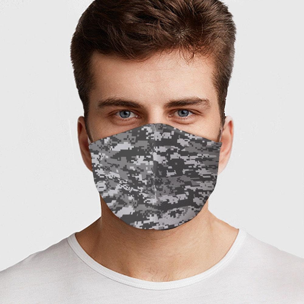 Gray Digital Camo Face Cover Face Mask Made in the USA Etsy