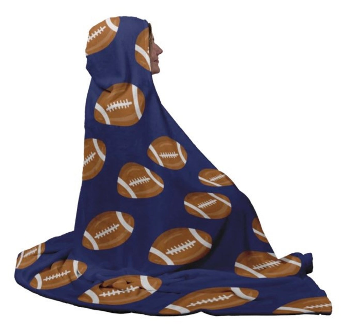 Football Hooded Blanket Football Blanket / Stadium Blanket Etsy