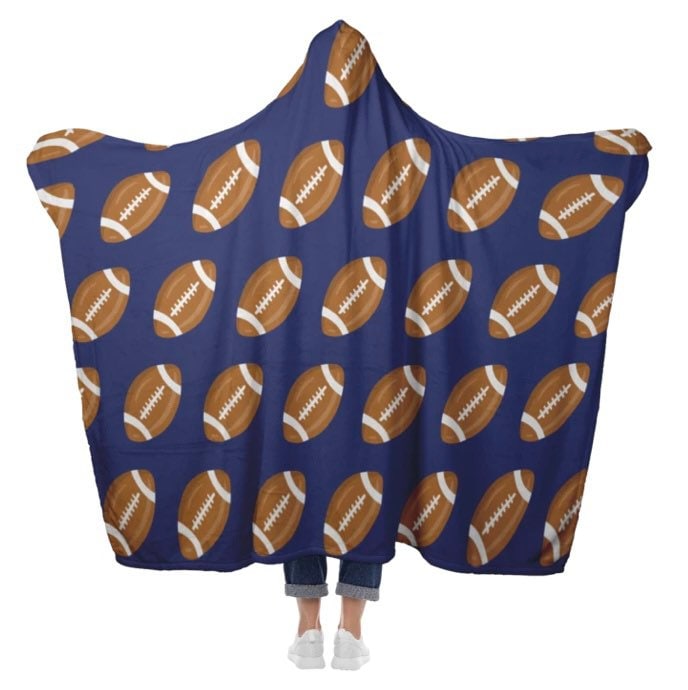 Football Hooded Blanket Football Blanket / Stadium Blanket Etsy