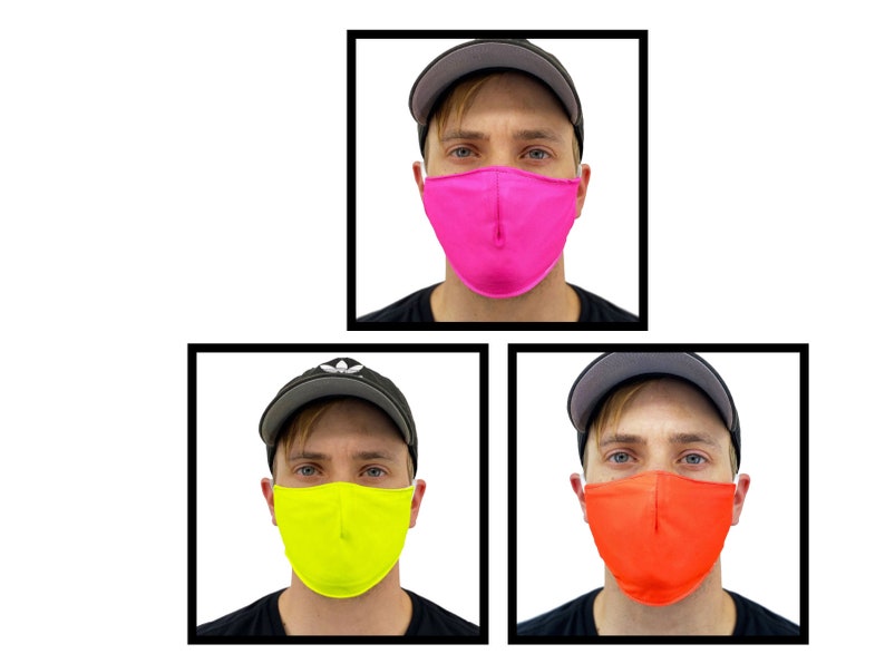 Neon Face Mask Available in 3Colors Neon Yellow Neon Etsy