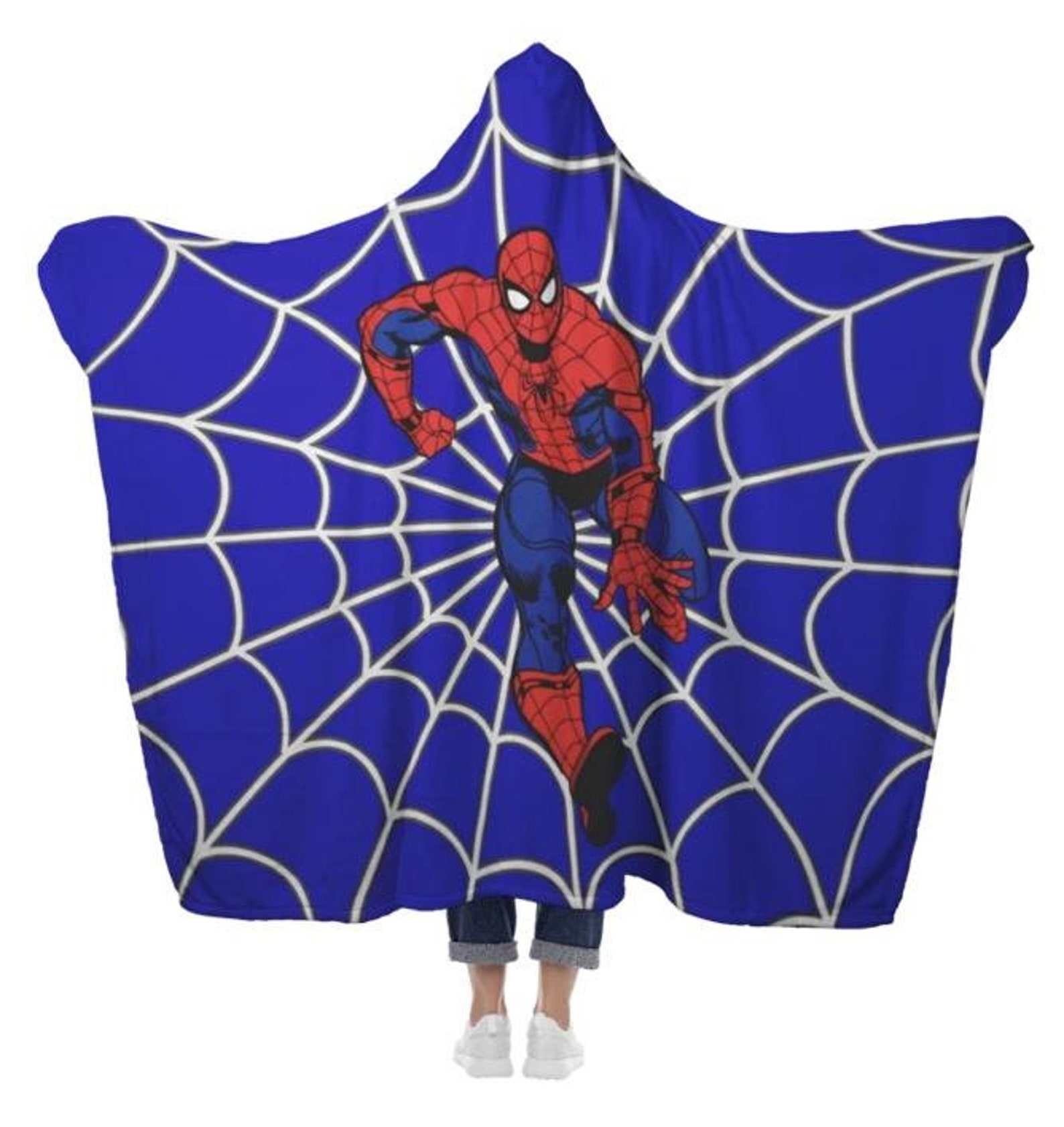 Spiderman Hooded Blanket Cozy Blanket with Sherpa Lining Etsy