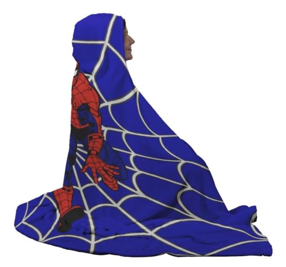 Spiderman Hooded Blanket Cozy Blanket with Sherpa Lining Etsy
