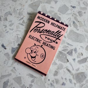 Modern Helpmate Hosiery Repair Kit, Reddy Kilowatt, Electric Company Advertising Travel Pocket Size Matchbook Style, New Old Stock