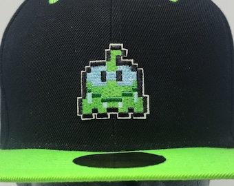 Garbage Can Ghost - Luigi's Mansion Video Game Snap Back Baseball Cap -  Black with Lime Green Brim