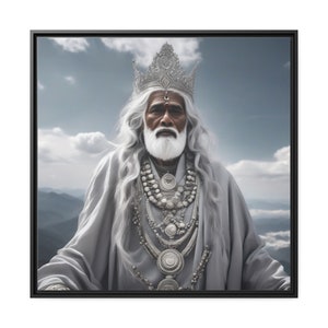 Obatala Art on Canvas Oversized | Orisha God Painting | African God Canvas | Obatala Canvas| Obbatala Cuadro| Obatala Trono | Obatala Altar