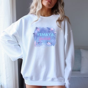Yemaya unisex Sweater, blessed by Yemaya, Yemaya blessings, Sea Godness sweatshirt,  Ropa de Yemaya, Santeria, Yoruba, Spirituality,