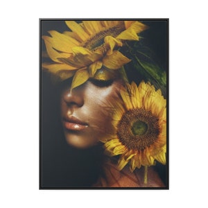 Oshun Kunst auf Leinwand Oversized | Orisha Göttin Malerei | Afrikanische Göttin Leinwand | Sonnenblumen Leinwand| Ochun Cuadro| Yoruba Santeria