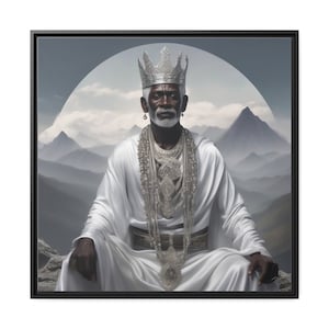 Obatala Art on Canvas Oversized | Orisha God Painting | African God Canvas | Obatala Canvas| Obbatala Cuadro| Obatala Trono | Obatala Altar