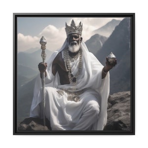 Obatala Art on Canvas Oversized | Orisha God Painting | African God Canvas | Obatala Canvas| Obbatala Cuadro| Obatala Trono | Obatala Altar