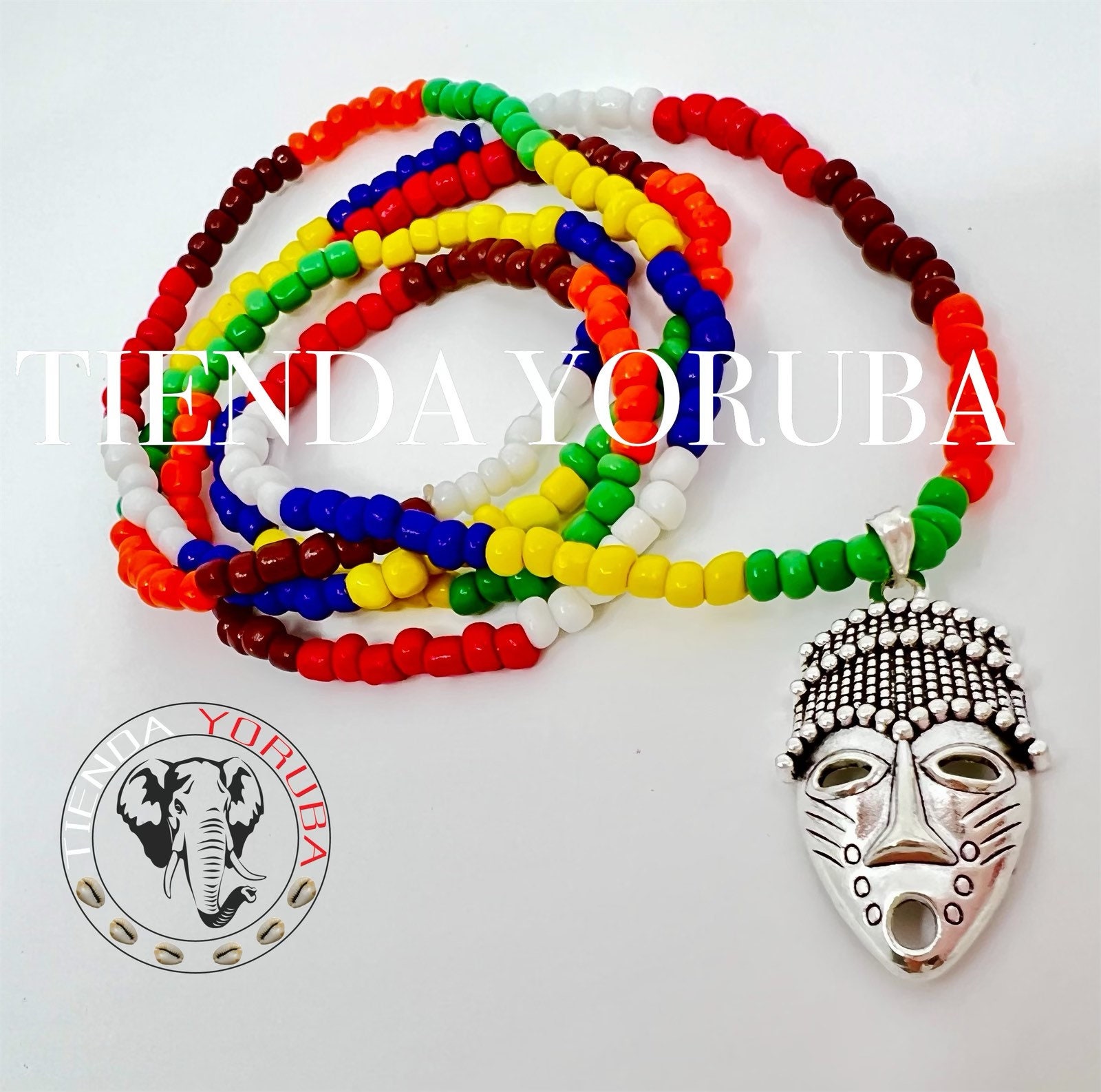 Eleke Collar Siete 7 Potencias Africana,Potencia Eggun Santeria Ifa Lucumi