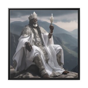 Obatala Art on Canvas Oversized | Orisha God Painting | African God Canvas | Obatala Canvas| Obbatala Cuadro| Obatala Trono | Obatala Altar