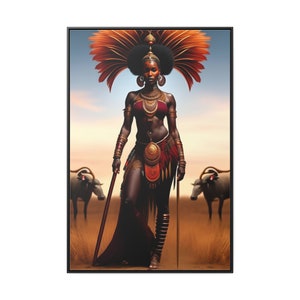Oversized kunst op canvas Oya | Orisha-godin schilderij | Canvas Afrikaanse godin | Oya God-canvas| Zee | Oya Cuadro| Yoruba-santeria