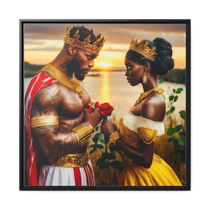 Oshun und Shango Kunst auf Leinwand Oversized | Orisha Göttin Gemälde | Afrikanische Göttin Leinwand | Oshun Leinwand | Oshun und Shango Liebe Leinwand