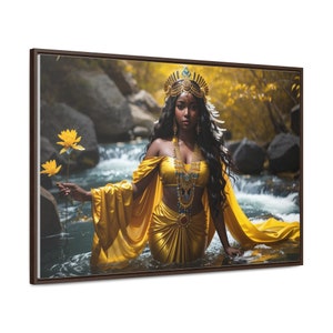 Oshun Kunst auf Leinwand Oversized | Orisha Göttin Malerei | Afrikanische Göttin Leinwand | Flussgöttin Leinwand| Ochun Cuadro| Yoruba Santeria