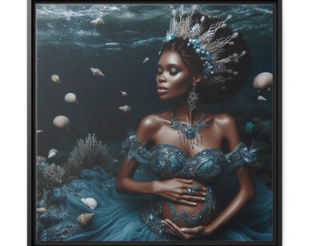 Yemaya Canvas: Göttin des Meeres | Orisha Göttin Gemälde | Afrikanische Göttin Leinwand | Meergott Leinwand | Meer | Yemaya Cuadro| Yoruba Santeria