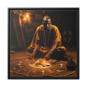 Eggun Canvas, African Art on Canvas | Eco-Friendly Matte Wicca Painting | Spirituality Canvas | Egun, Eggun Cuadro| Espiritismo Palo Mayombe