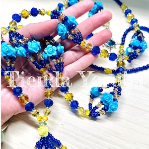 Necklace Yemaya and Oshun , Two Waters  Collar de  Yemaya y Oshun, Collar de Gala Yemaya Oshun Santeria Las dos Aguas