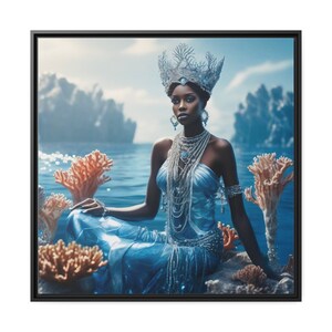 Yemaya Canvas: Goddess of the Sea | Orisha Goddess Painting | African Goddess Canvas | Sea God Canvas| Sea | Yemaya Cuadro| Yoruba Santeria