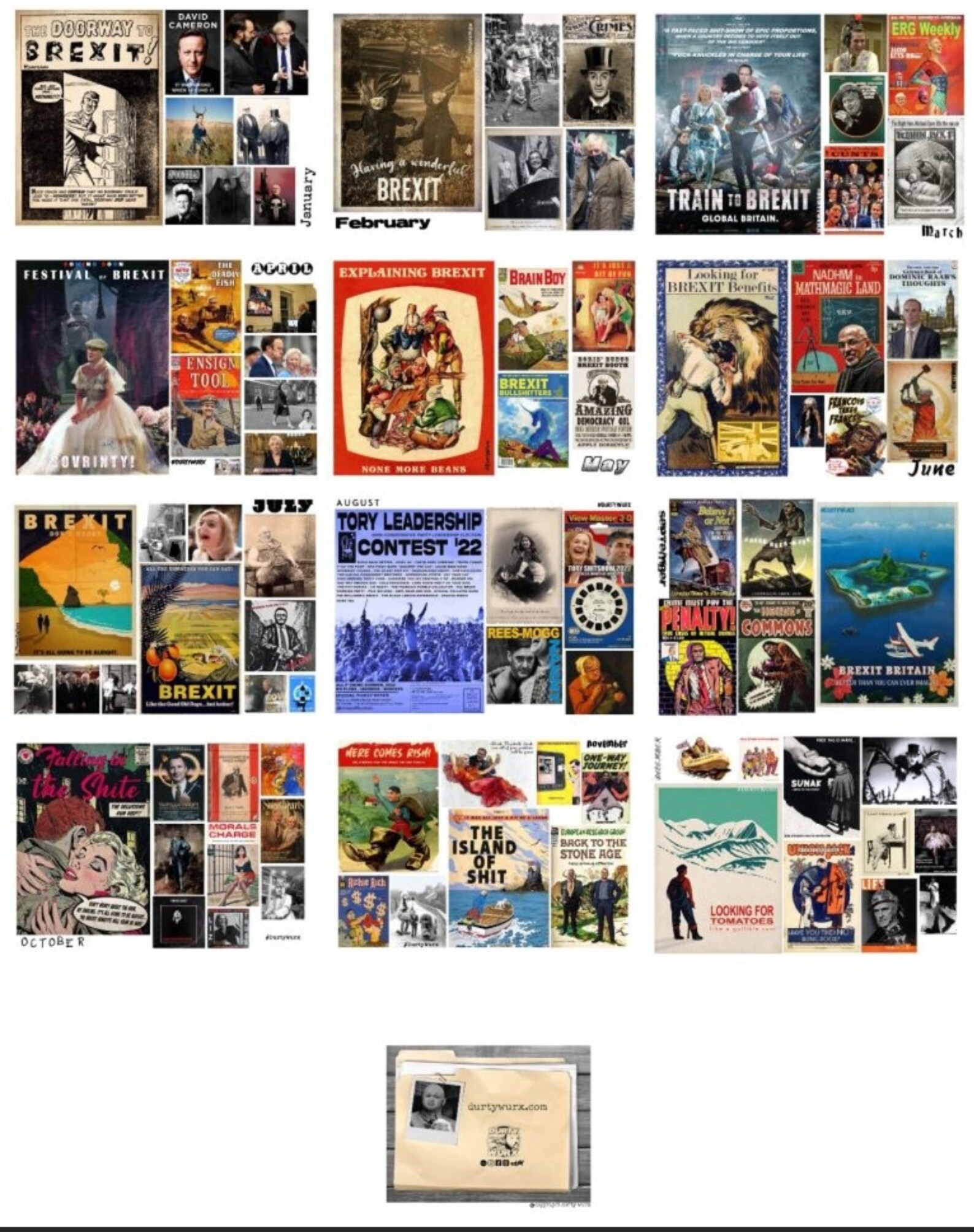 Durtywurx 2024 A3 Wall Calendar in Full Colour. Etsy