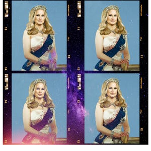 Wurx 59: Jennifer Coolidge is The Queen, A5-formaat, voorkant kleur, zwart-wit achterkant, 200 mg matte afwerking.