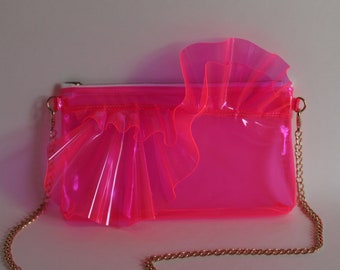 Pink Ruffle Crossbody Bag