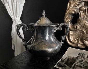 Vintage Silver Plated Ornate Sugar Bowl