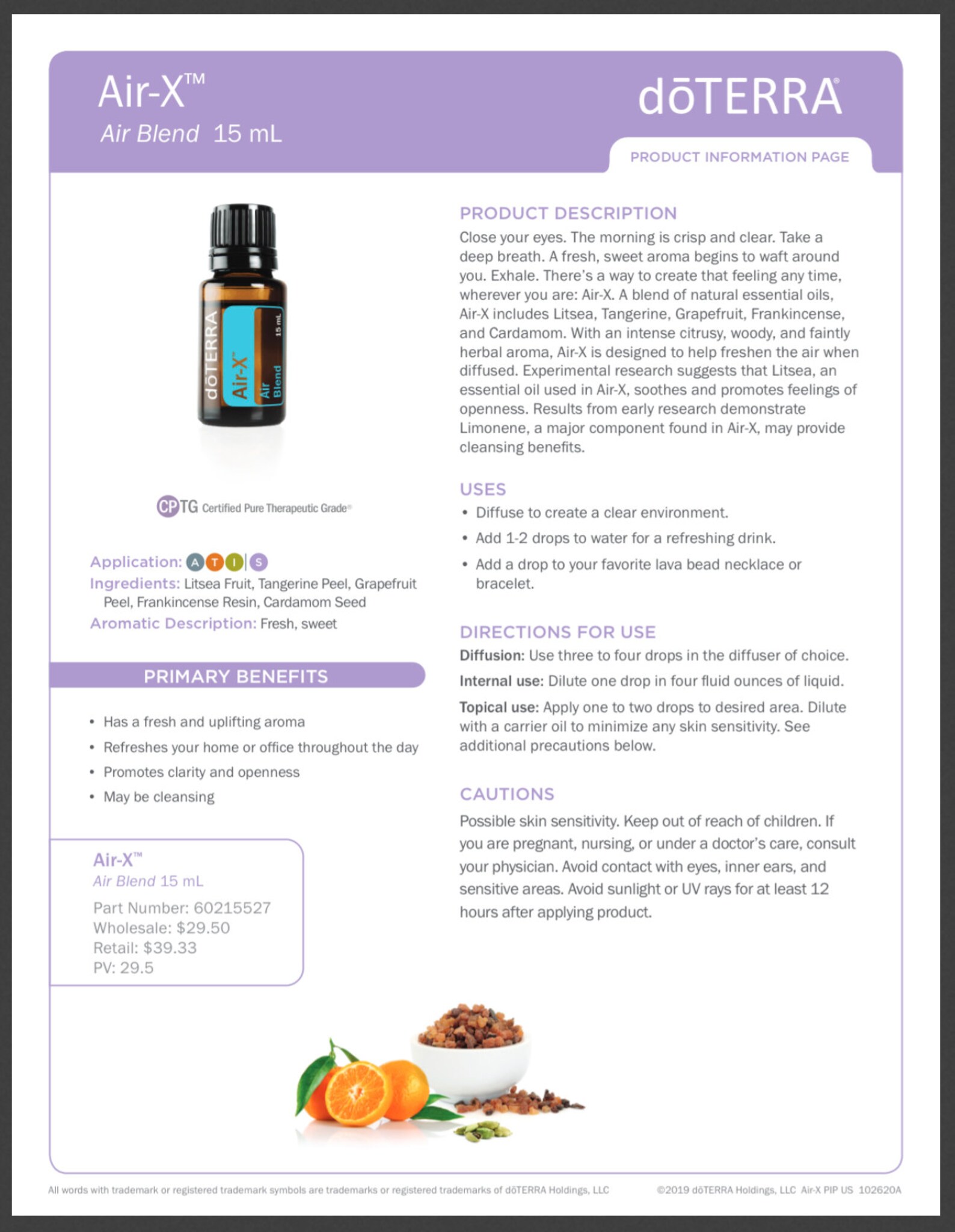 DōTERRA Airx Air Blend Essential Oil 15ml while Stock Last Etsy