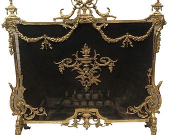 Marie Antoinette-Louis XVI Brass Firescreen