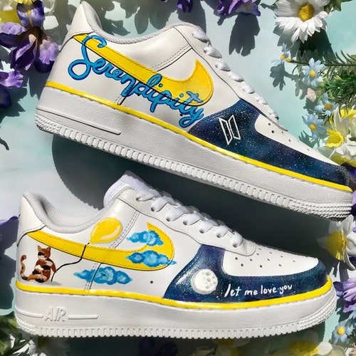 BTS Shoes Nike Air Force 1 'still With You' Hand - Etsy