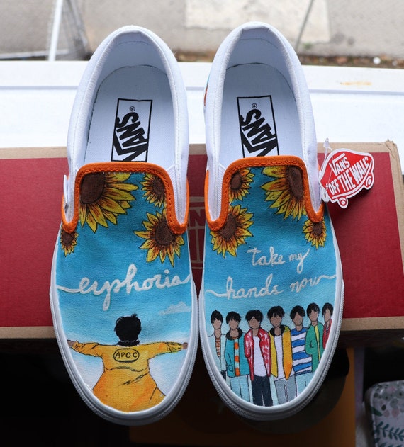 BTS Shoes Vans 'Euphoria' Hand-painted | Etsy