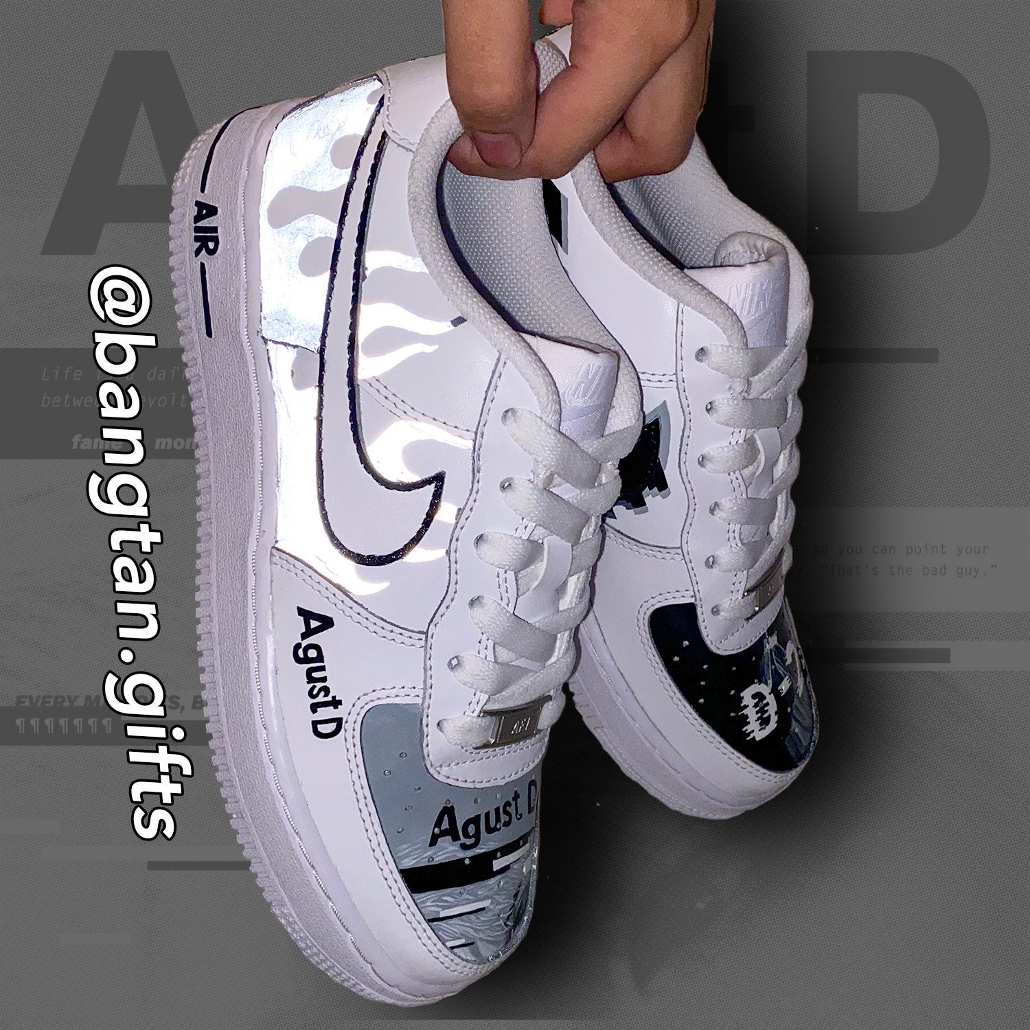 Cosquillas odio Eso Agust-D/D-2 BtS Zapatos Nike Air Force 1s personalizados - Etsy España