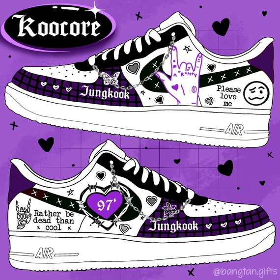 Koocore Bts Custom Nike Air Force 1s | Etsy