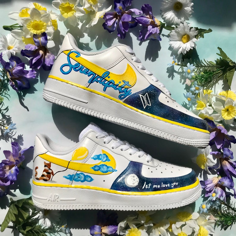  BTS Shoes  Air Force 1 Serendipity Hand Painted Etsy