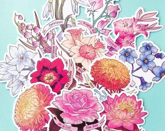 Birth Month Flower Stickers