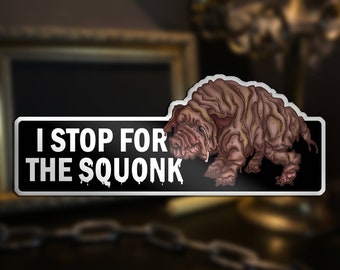 Pegatina "Me detengo por el Squonk" • Vinilo decorativo de críptido de Pensilvania