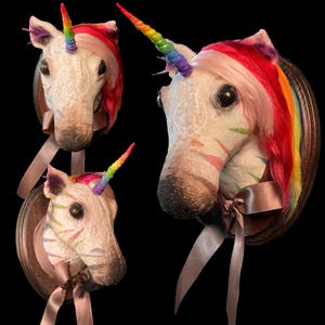 Rainbow/Gay Pride Unicorn Wall Mount • OOAK • Pride Month 2023