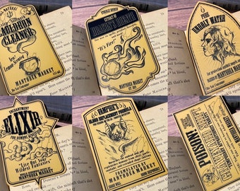 Gothic & Fantasy Apothecary Bookmarks • 4”x2.5” / 10.8x6.5cm