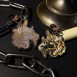 Golden Unicorn Acrylic Charms • 2”/5cm